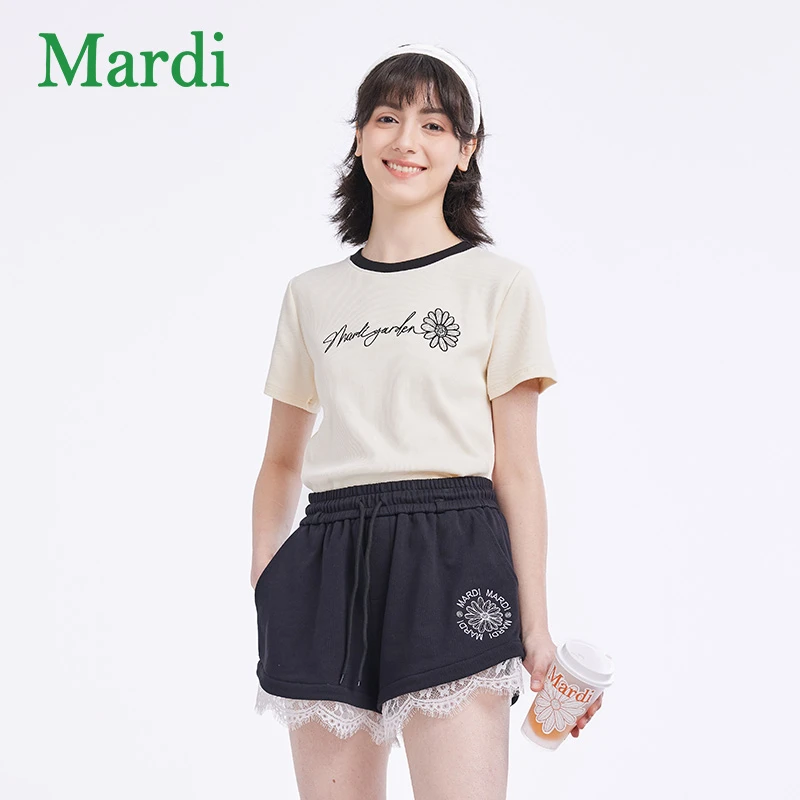 MARDI经典小雏菊LOGO刺绣短袖T恤夏圆领休闲上衣女MTX2522184