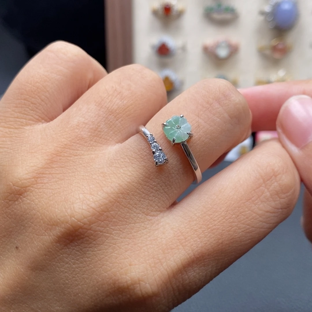 翡翠银S925镶嵌戒指