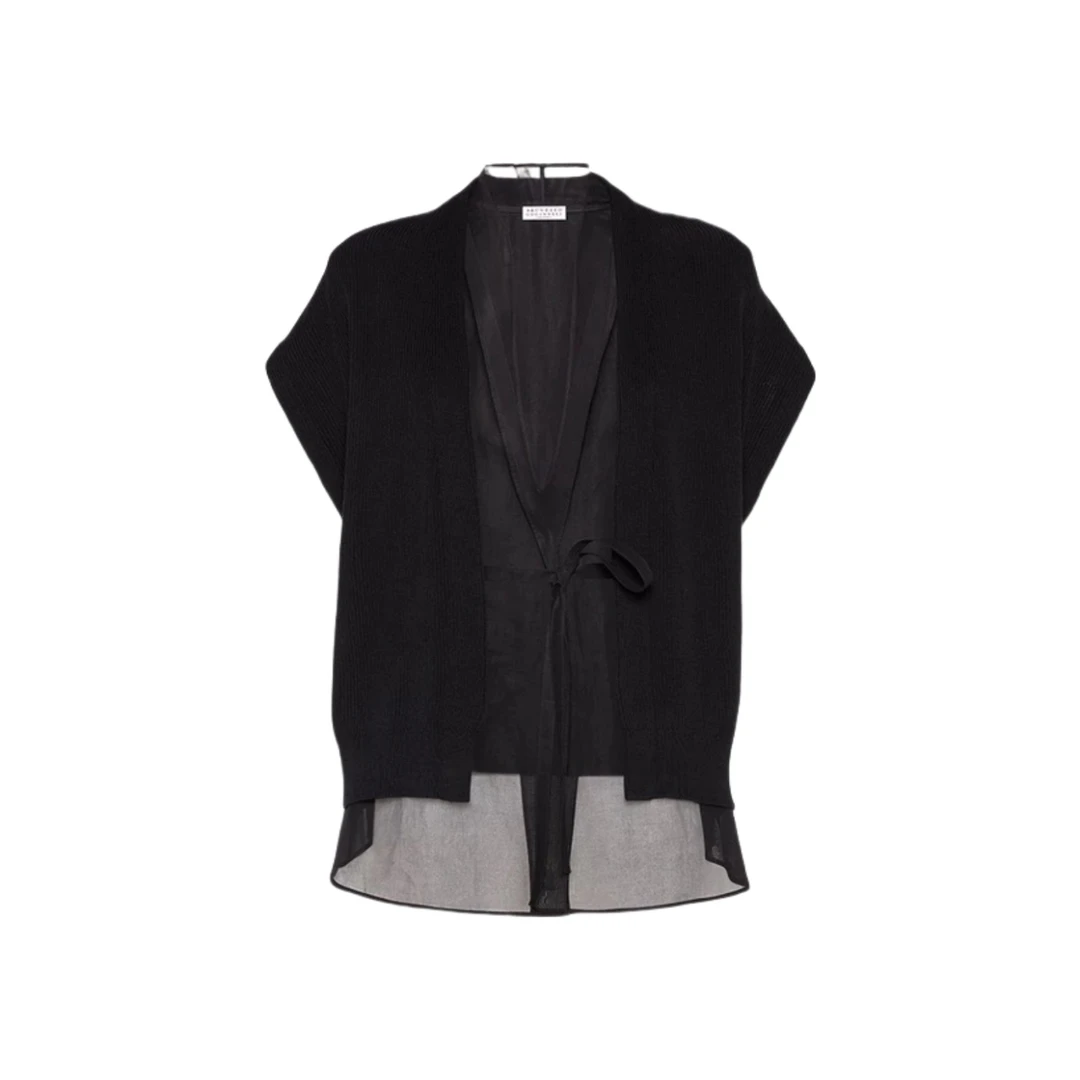 夏季复古轻奢高级感针织马甲女人味独特绝美时尚休闲两件套薄款