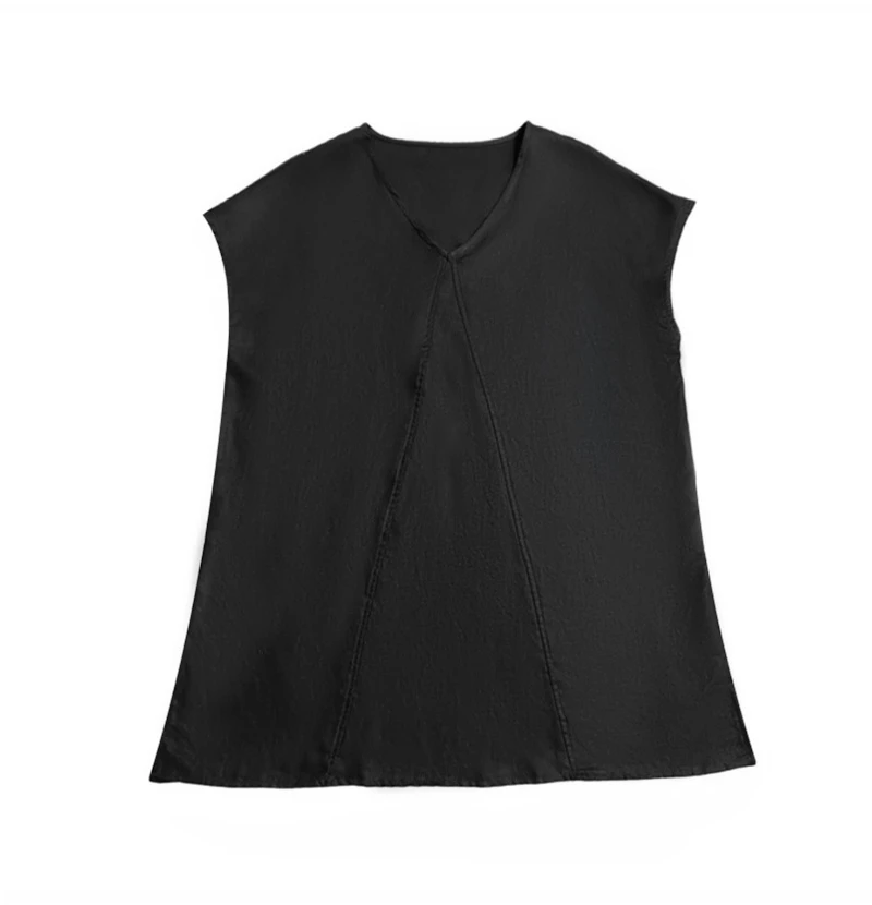 重磅100%酵洗36支汉麻宽松背心T恤不皱吸汗通勤