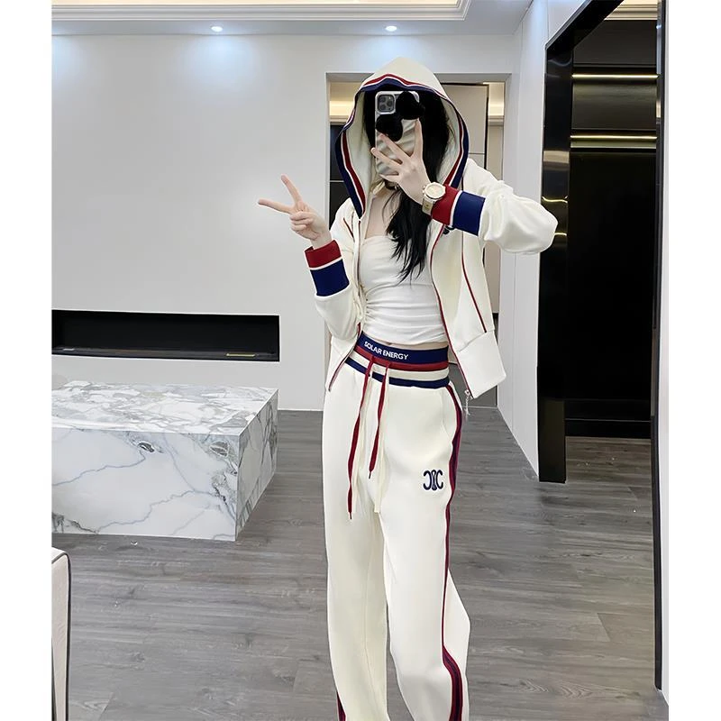 秋冬阔腿长裤子套装女两件套2024新款洋气减龄显瘦入秋一整套穿搭