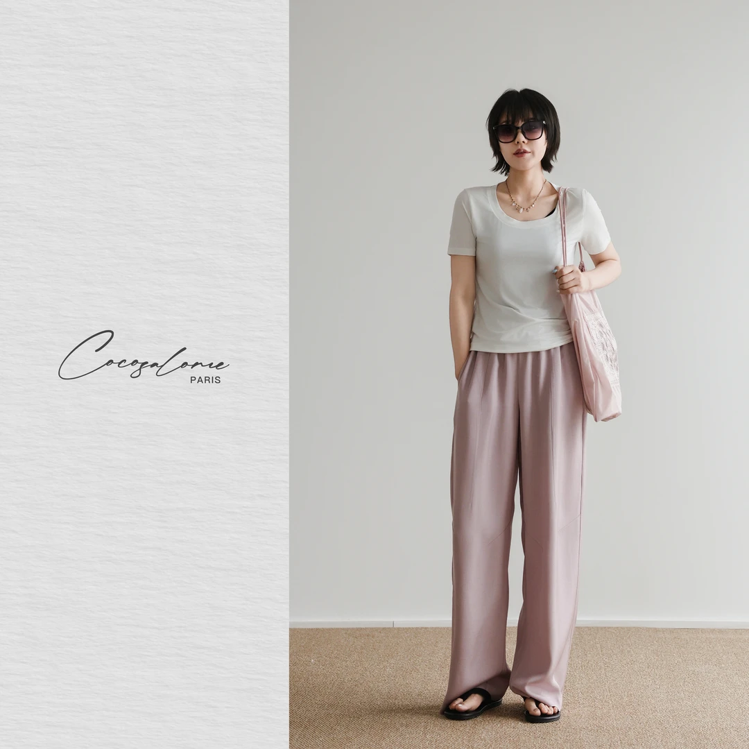 COCO SALOME｜韩彬彬"奶冻T"桑蚕丝空气衫悬垂抗褶懒人T329Z-9