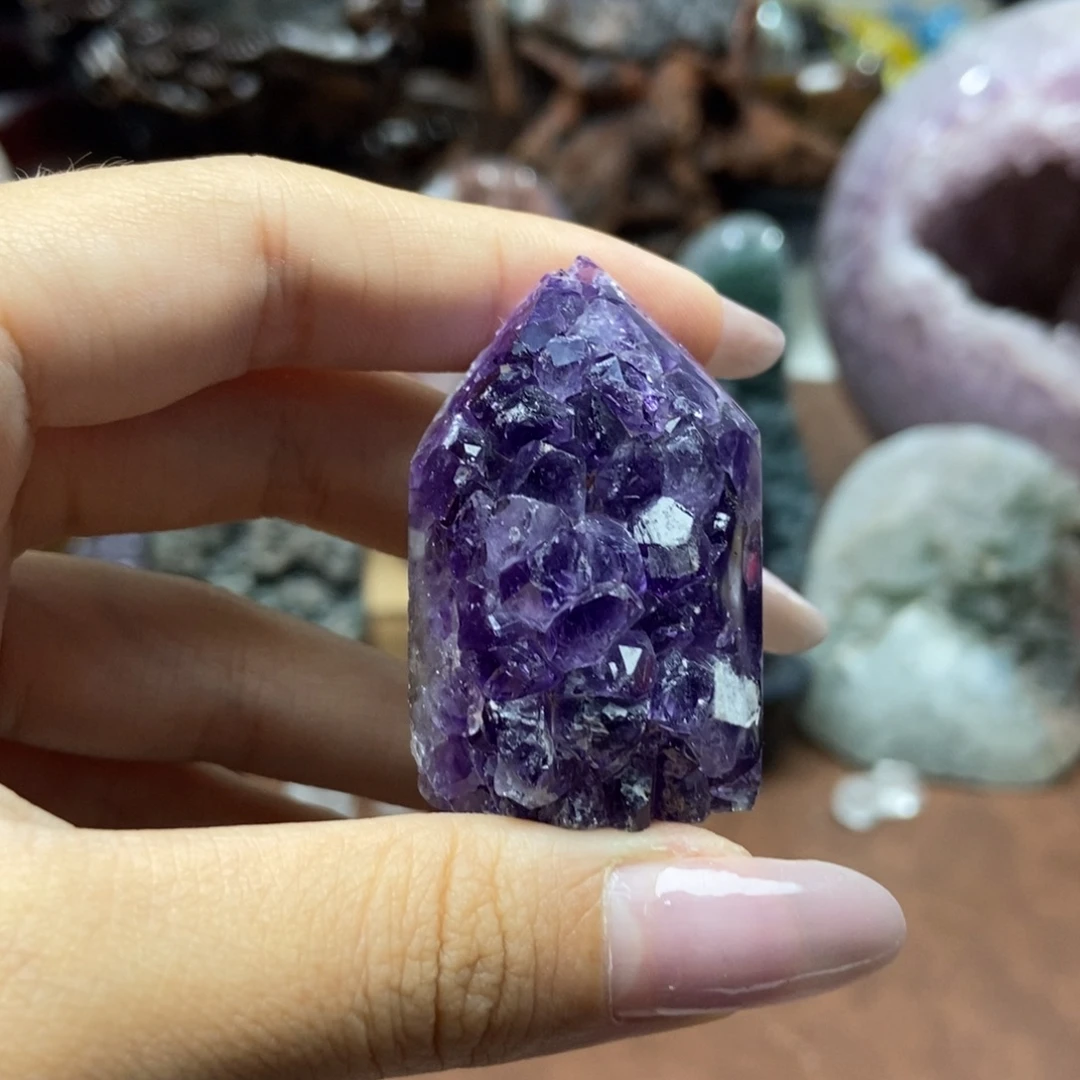 紫晶未镶嵌摆件水晶