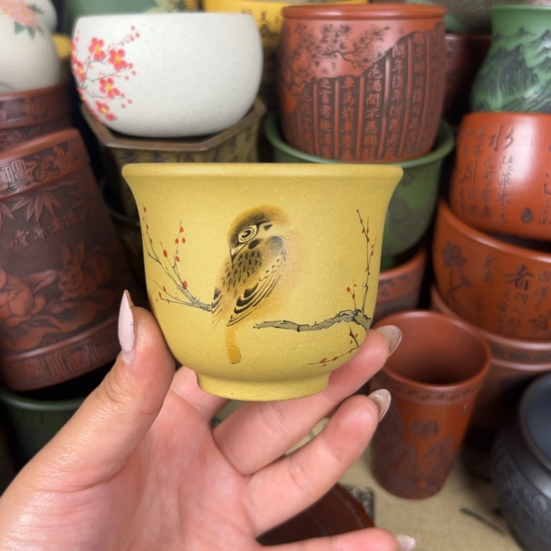 紫泥茶杯紫砂紫砂