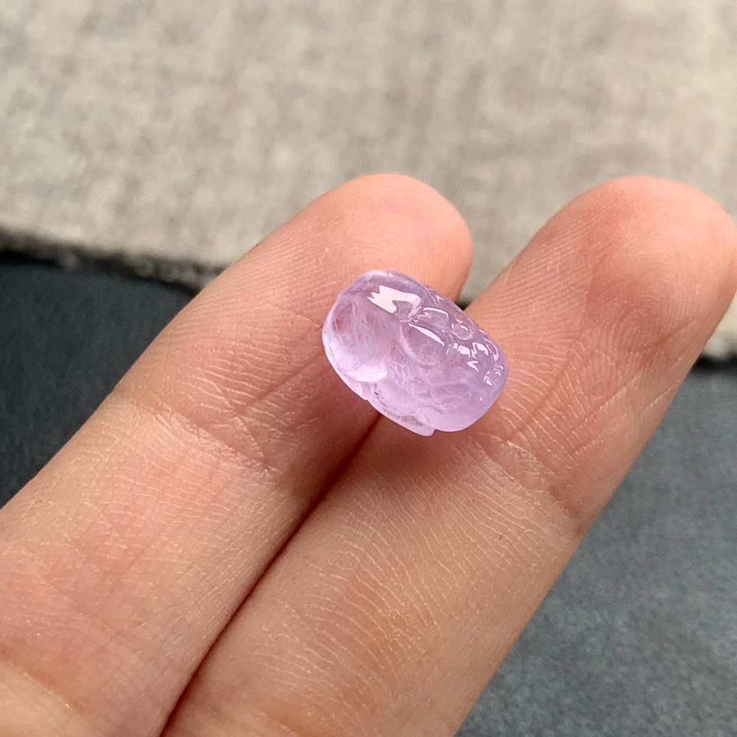 天然A货缅甸翡翠 紫罗兰貔貅 尺寸 : 11.1-7.5-5