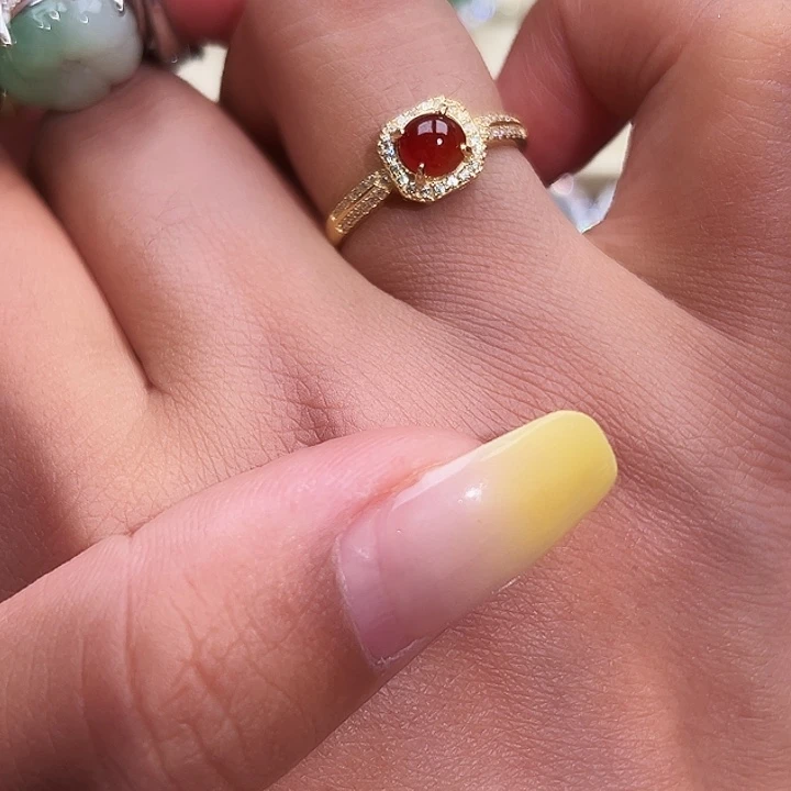 翡翠银S925镶嵌戒指缅甸天然A货翡翠戒指