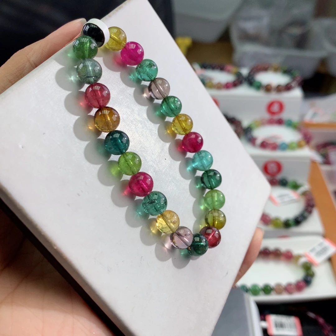 未镶嵌手链碧玺                  7.8mm。