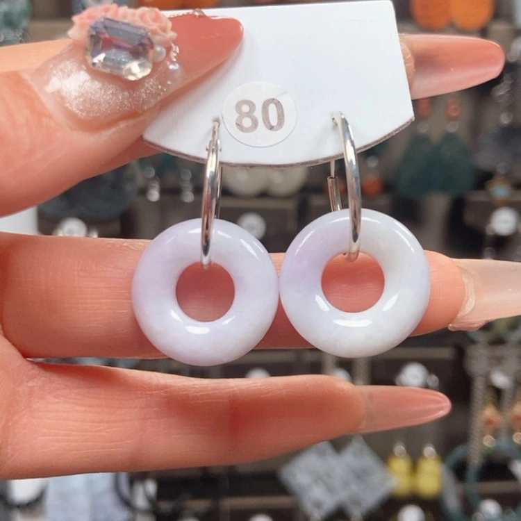 【闪购商品】翡翠耳饰银S925镶嵌耳饰