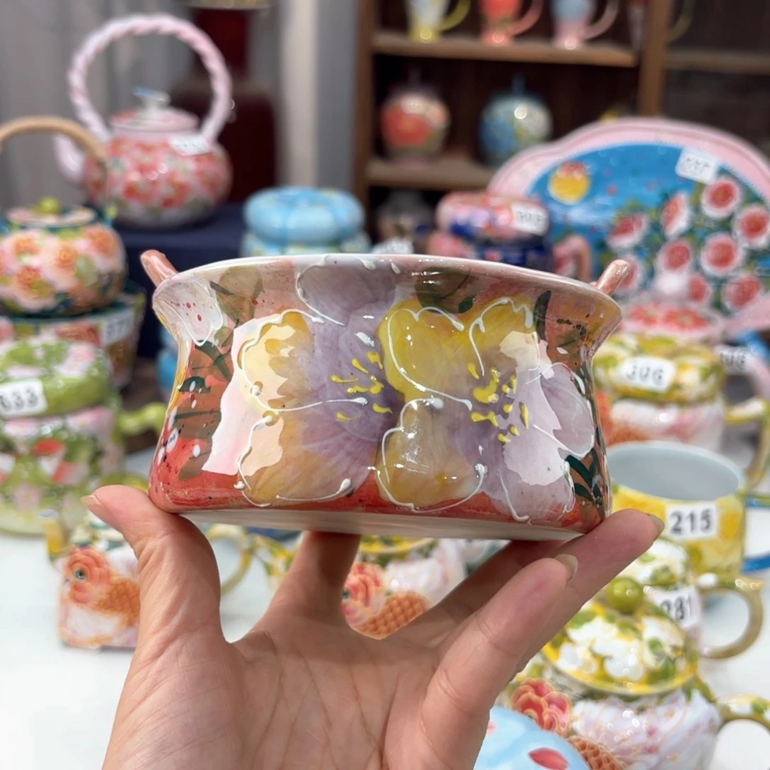 景德镇手绘高温釉下彩陶瓷茶具