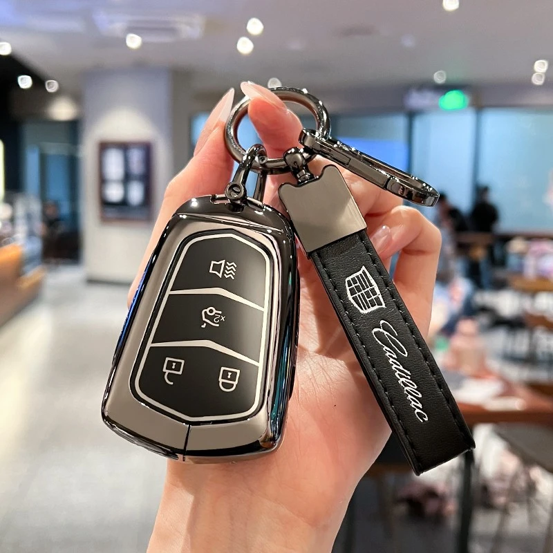 适用25款凯迪拉克xt5钥匙套xt4 ct6 atsl srx xts钥匙包扣金属壳