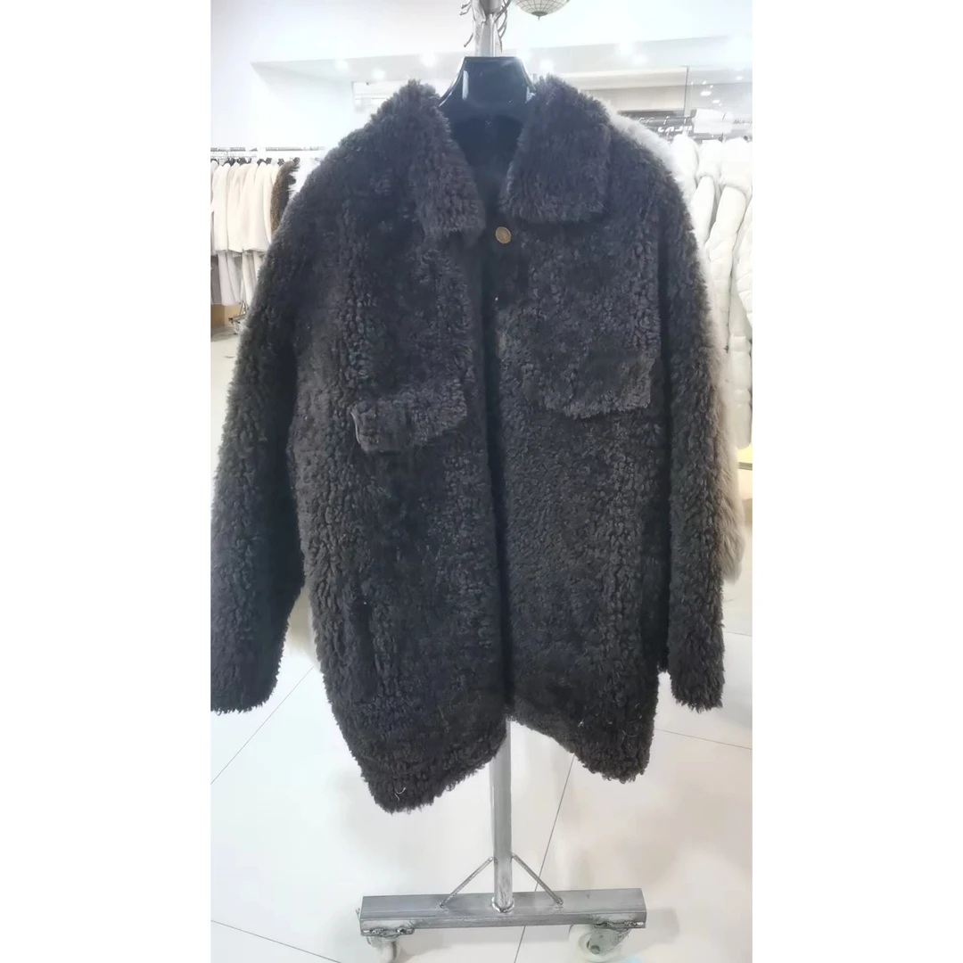 HERDERS 深咖色潮流时尚皮草外套 238301