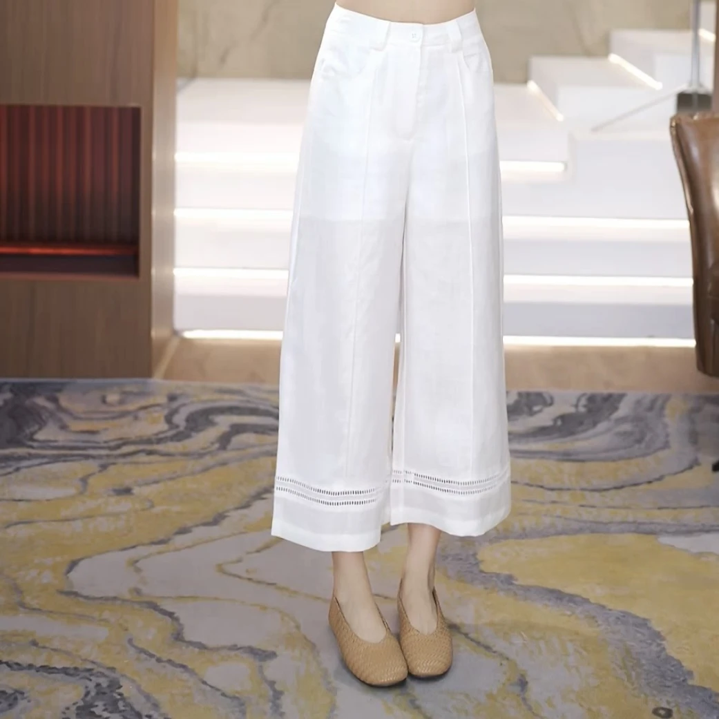 【渲渲推荐】QQ-5961夏季新款时尚麻料花边裤