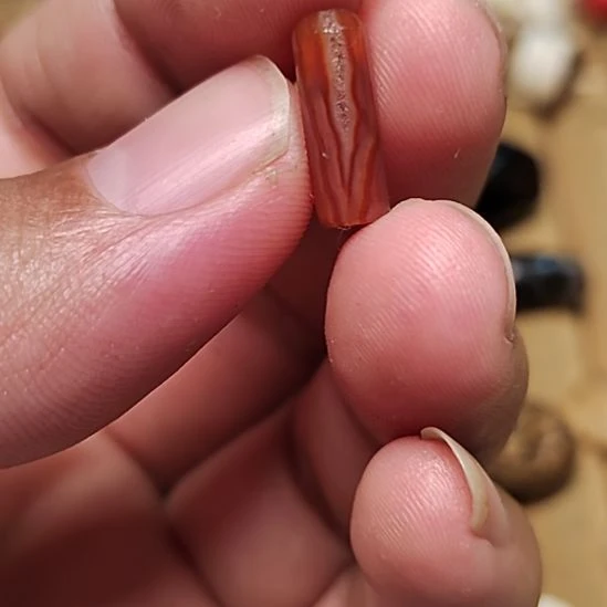 玛瑙/玉髓未镶嵌吊坠(不含链)清代玛瑙珠子，1.4✖️0.5