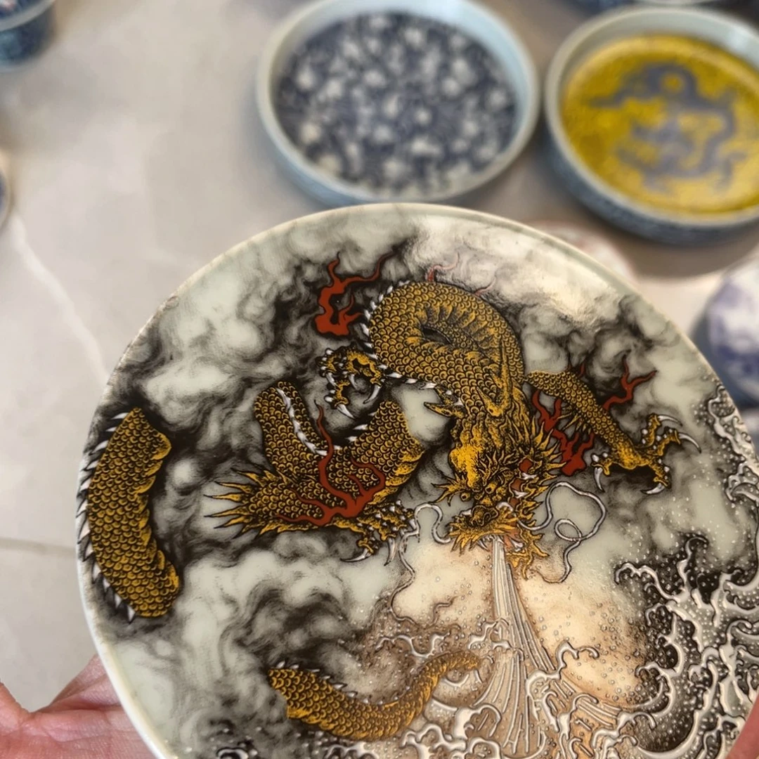 瓷片景德镇魔龙游海盖置