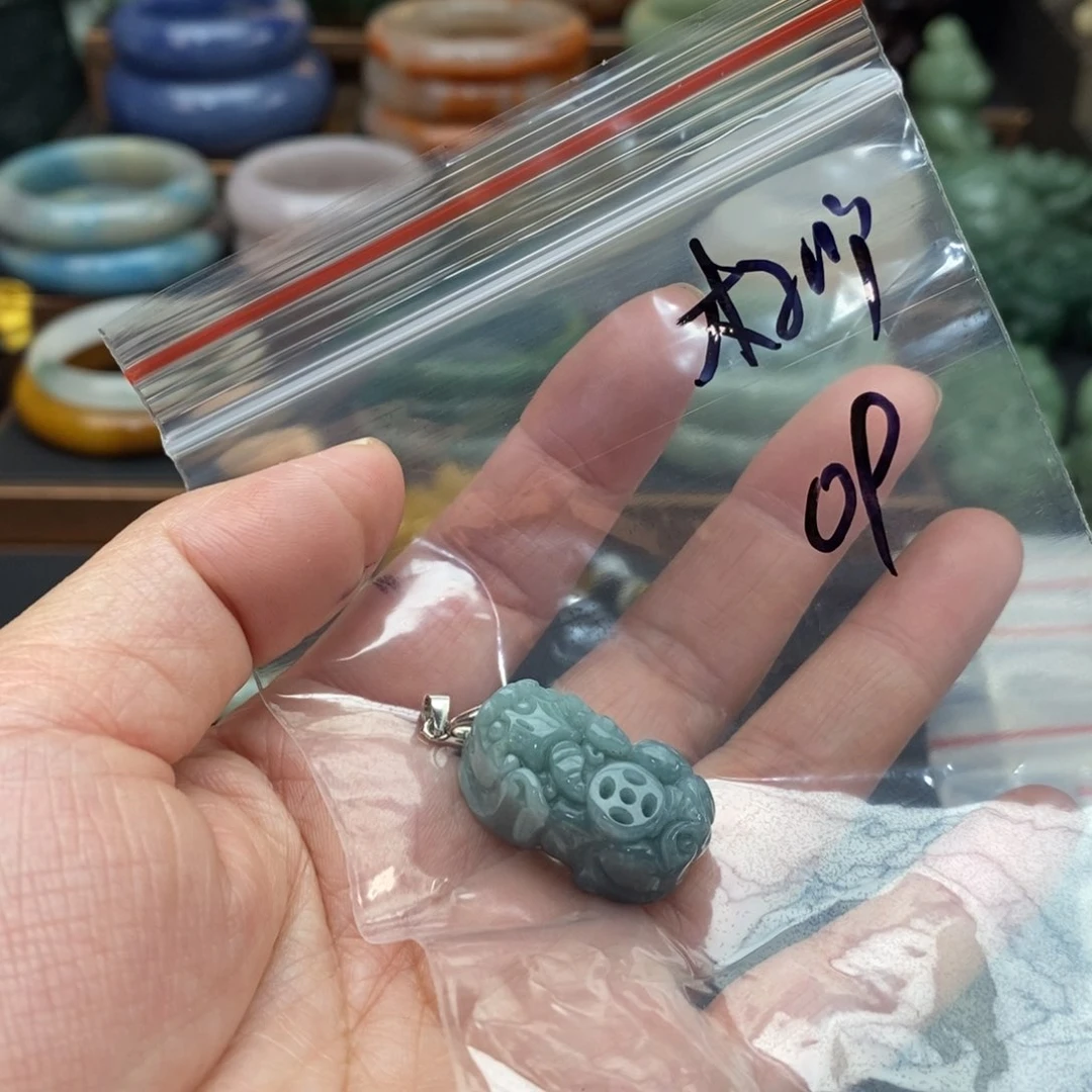 翡翠颈饰银S925镶嵌木*吖