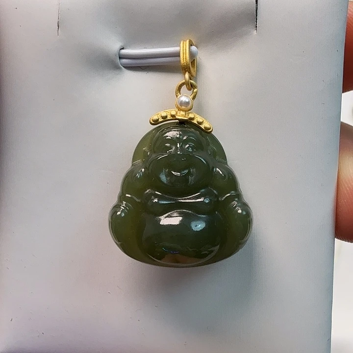 和田玉银S925镀金镶嵌颈饰