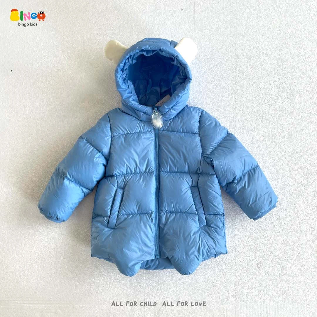 【3467】冬季儿童后背翅膀连帽羽绒服（蓝色）