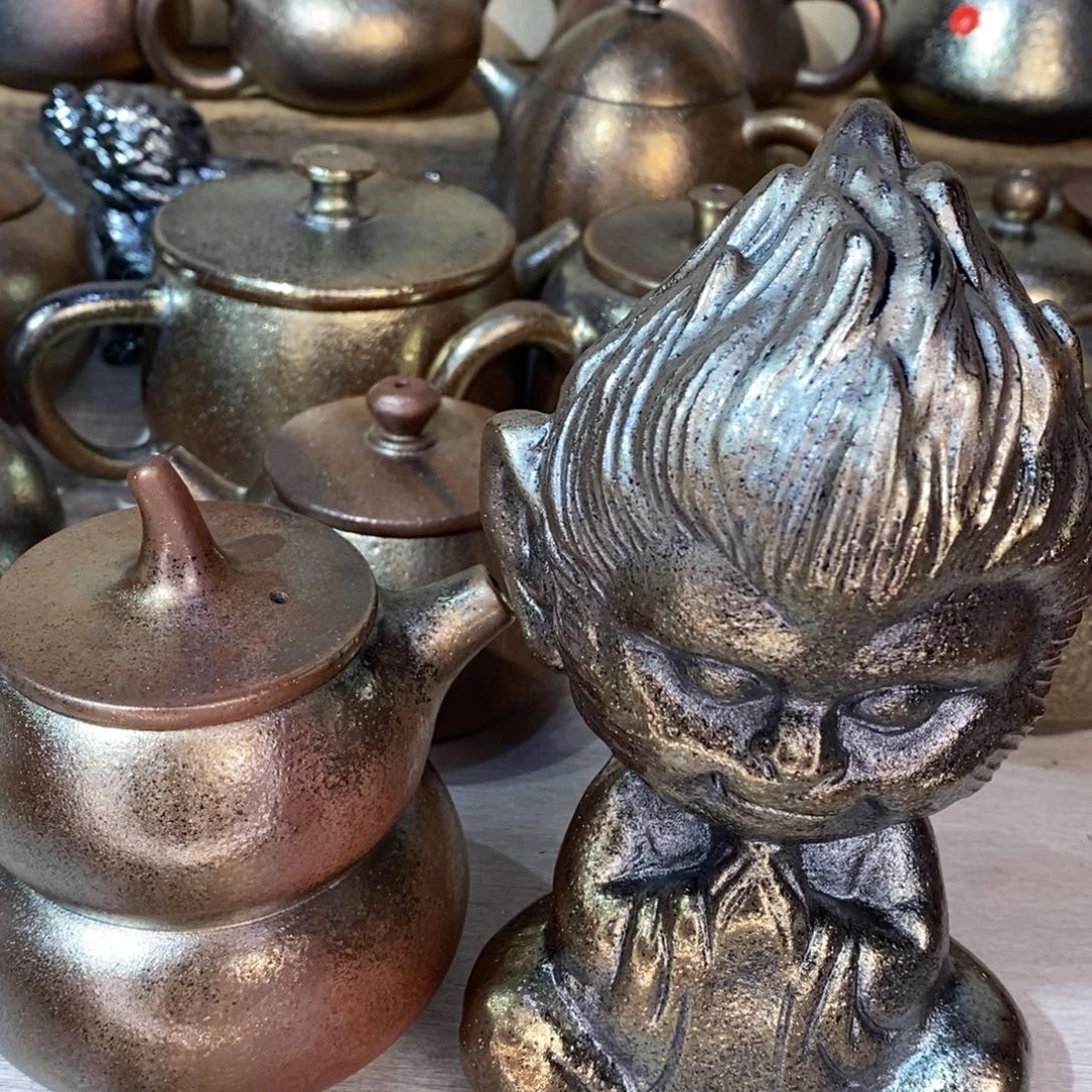 悟***实云南建水紫陶柴烧壶