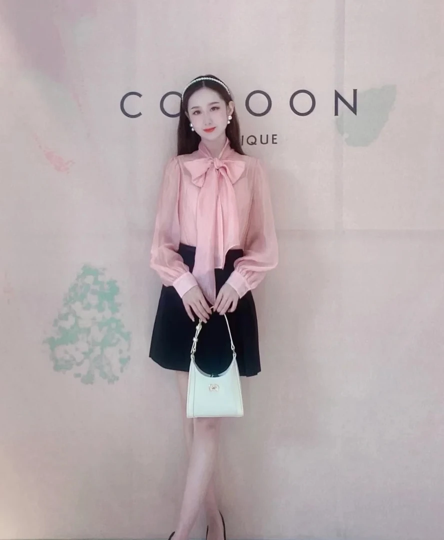 COCOON优雅气质两件套泡泡袖衬衫054012