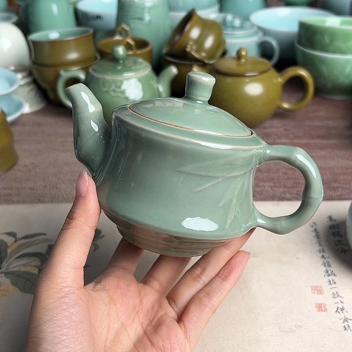 龙泉云间青瓷小米茶器