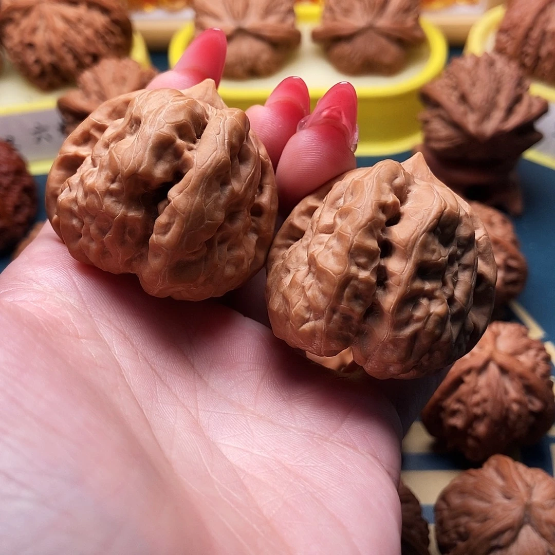 把件文玩核桃三角蛙 蛤蟆头 四面开背 42