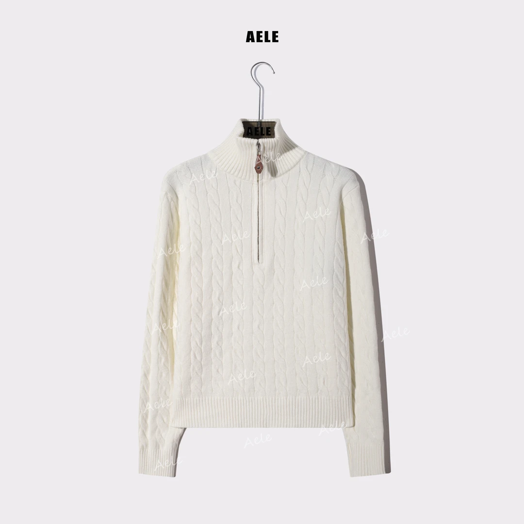 AELE半拉链高领女针织衫修身显瘦简约风长袖毛衣 X855 5067 AD