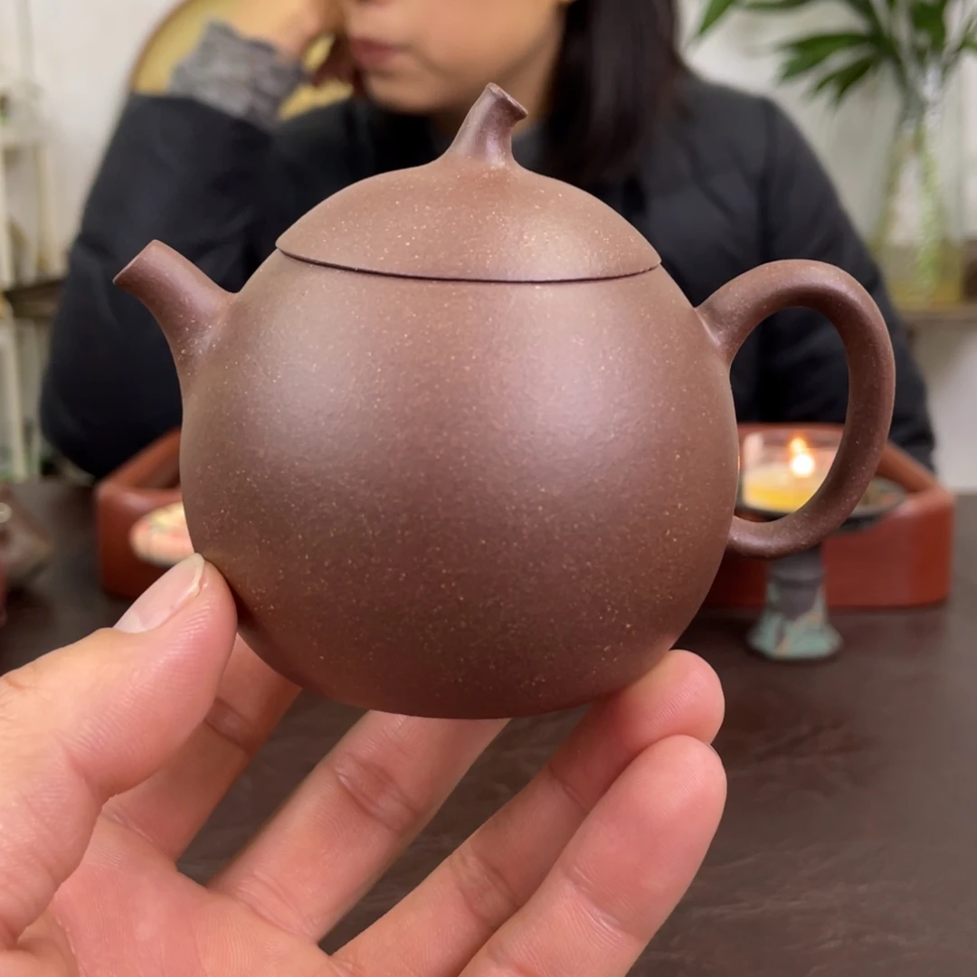 紫砂茶壶茄瓜紫泥