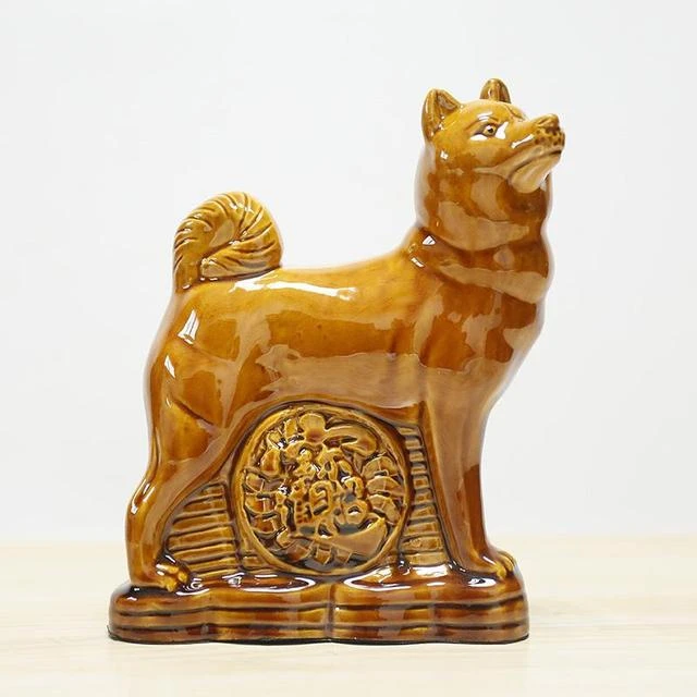 唐三彩陶瓷狗生肖狗可爱狗摆件招财旺财家居客厅门口装饰品摆设