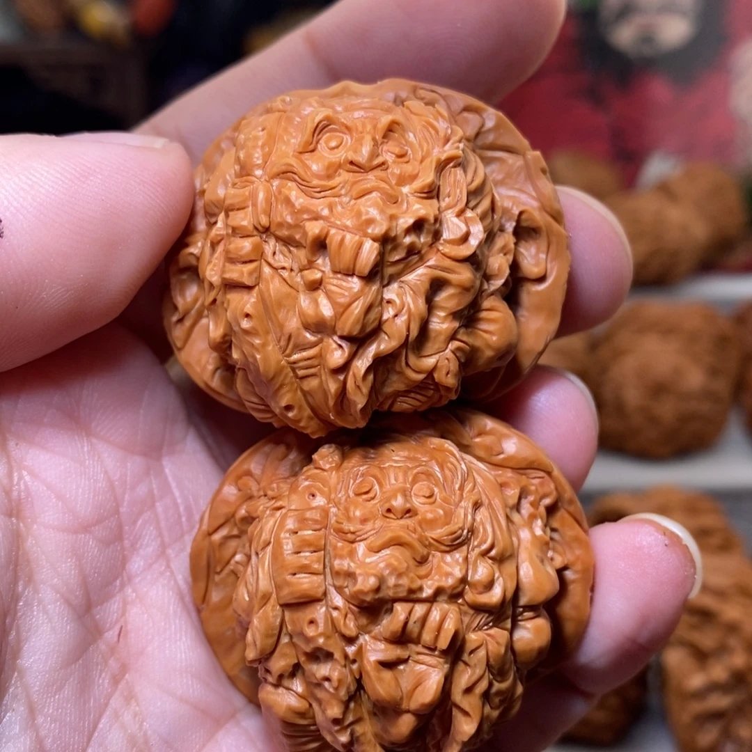 把件文玩核桃纯手工雕刻达摩