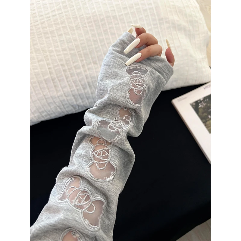 韩系甜美休闲镂空Kitty睡衣女夏季新款长袖短裤可外穿家居服套装