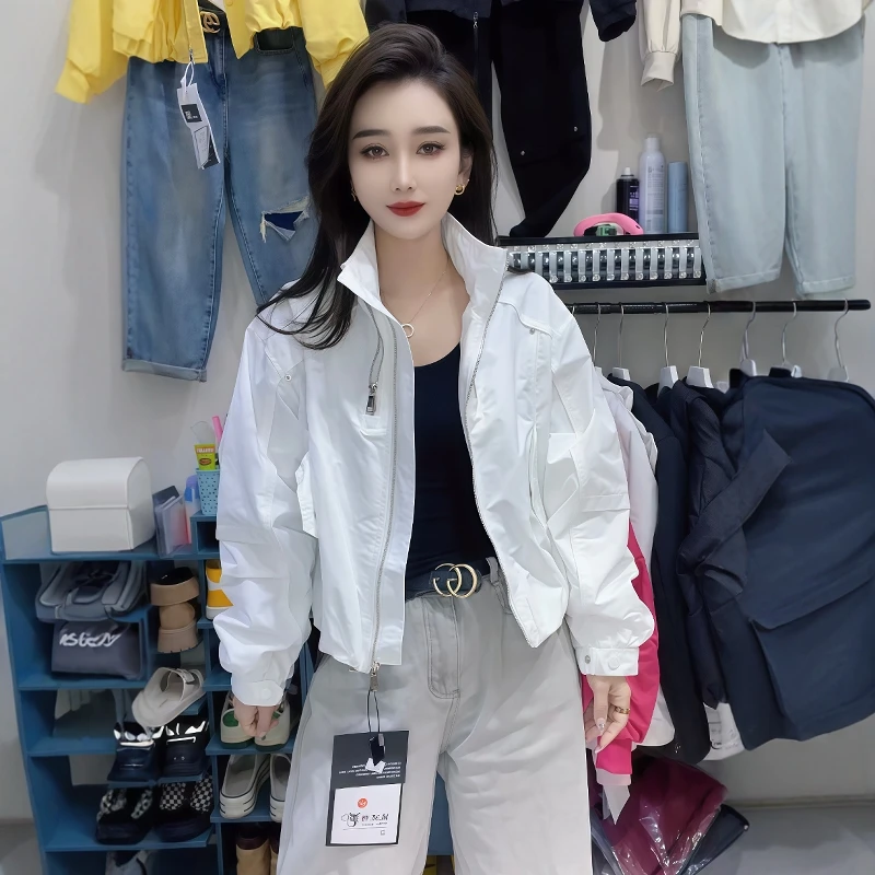 设计感拉链洋气短外套女韩范2025春秋新款宽松百搭火爆休闲夹克潮