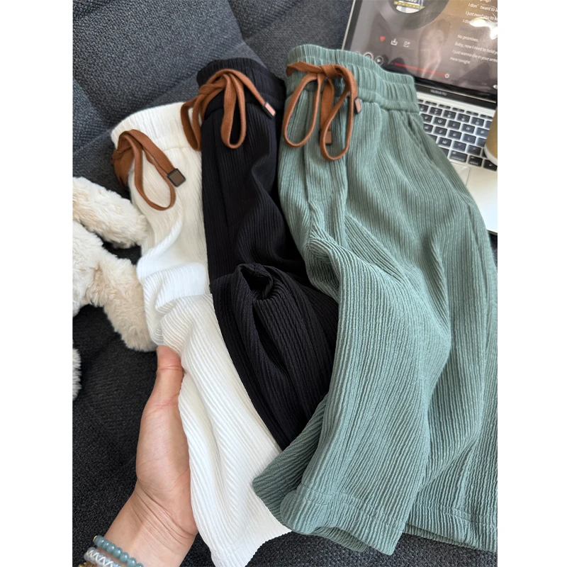 美式复古冰丝短裤男款夏季潮牌cleanfit高级感裤子oversize五分裤