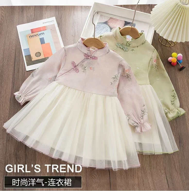 女童连衣裙春装2025新款儿童新中式国风裙子宝宝春秋季汉服网纱裙