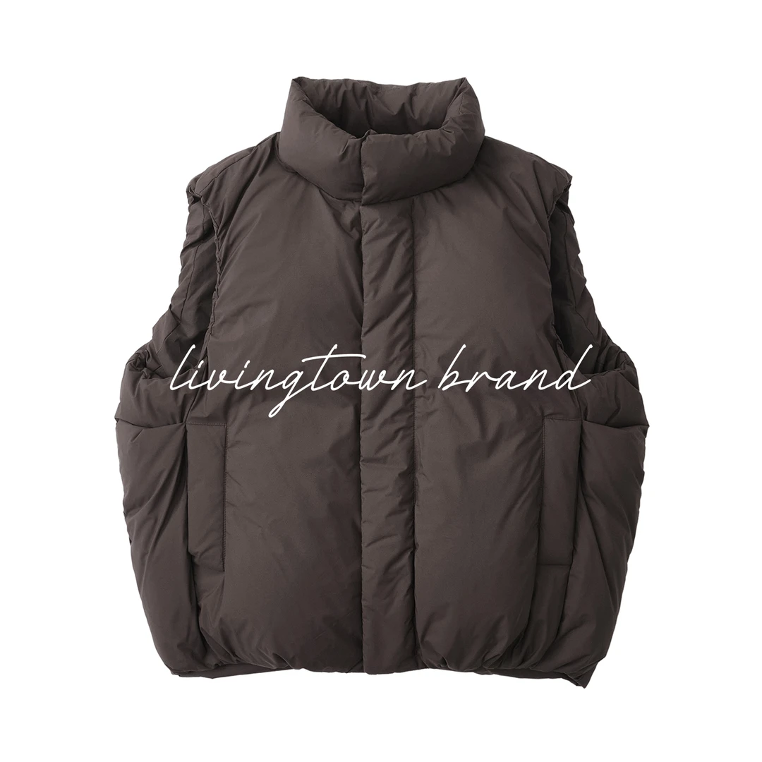 LIVINGTOWN机能立领防寒保暖秋冬百搭白鸭绒背心休闲叠穿羽绒马甲
