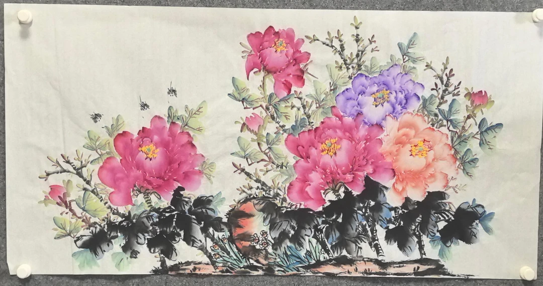 百忍堂书画牡丹三尺50cm*100cm