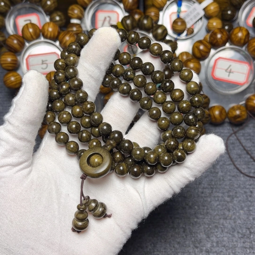 楠木（金丝楠）手串/手链阴沉绿0.8/108水波135