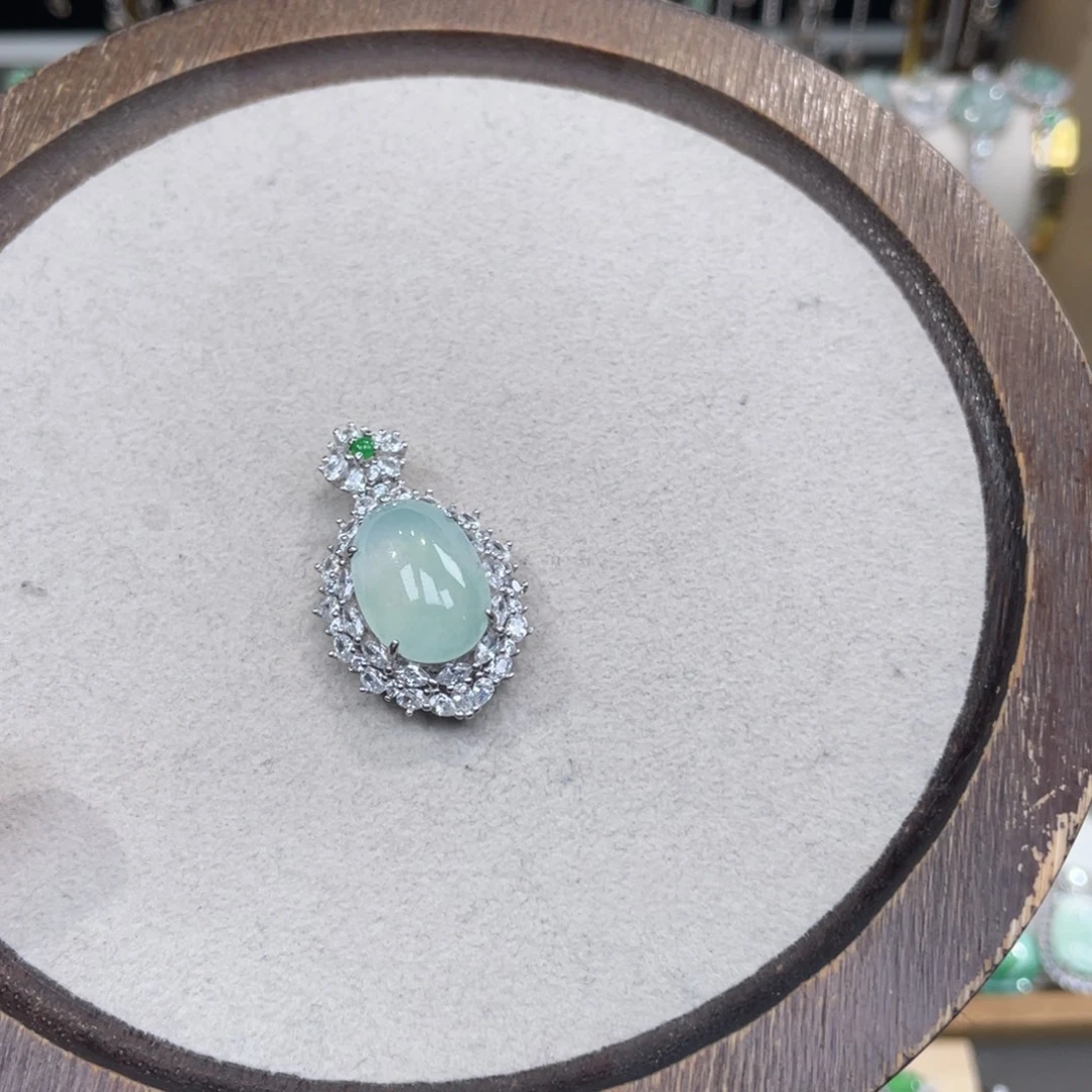 翡翠银S925镶嵌颈饰