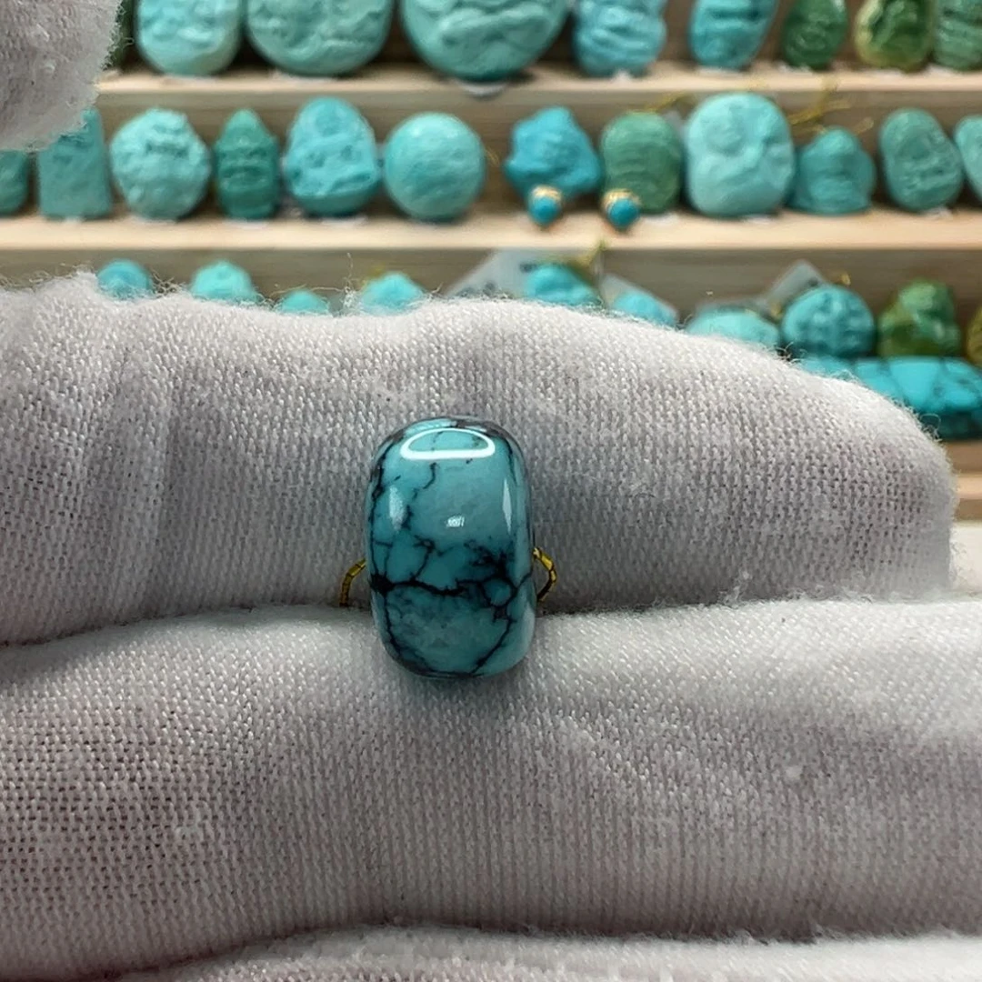 未镶嵌绿松石老型珠 12.1x7.1mm