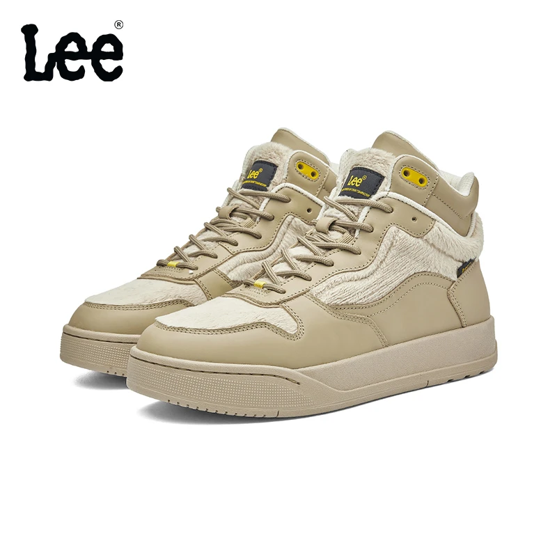 Lee高帮板鞋男2025春夏款男鞋舒适休闲运动风潮流真皮鞋子男新款