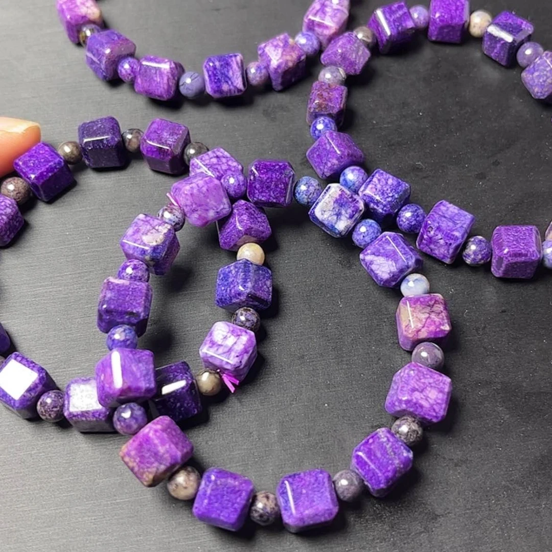 【闪购商品】琉璃DIY舒具石老坑料7方糖单圈卡10