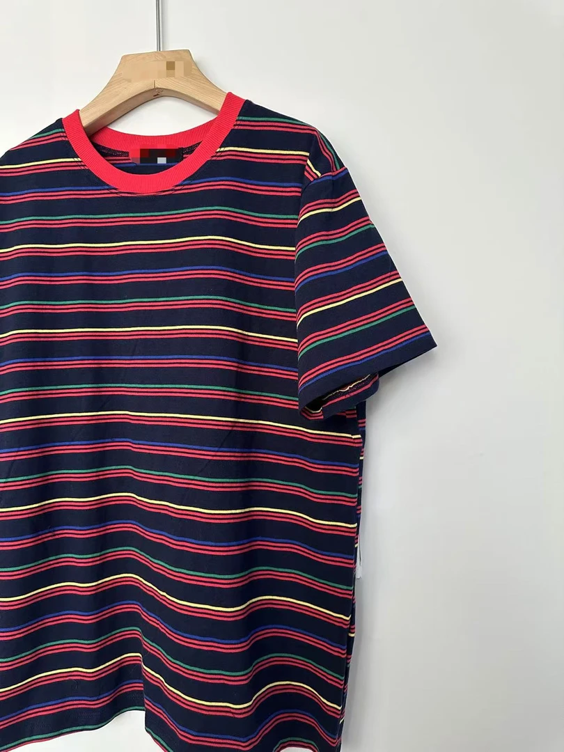 韩国正品不支持退换/喜欢/彩领条纹半袖/0104