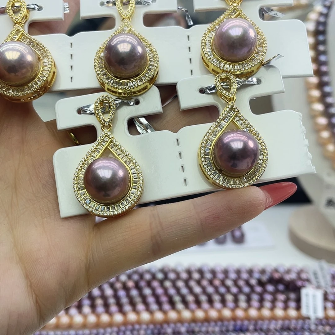 淡水珍珠耳饰银S925镶嵌