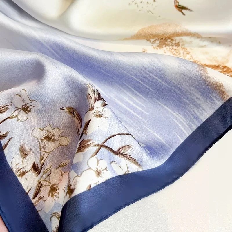 f70*6 [心有桃花]丽景锻 70*70 丝巾长巾