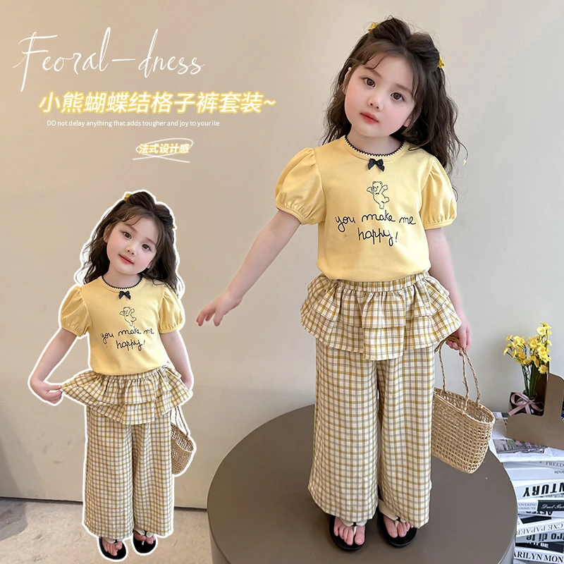 女童夏季套装2025新款小童炸街儿童装超好看夏装女宝宝短袖阔腿裤
