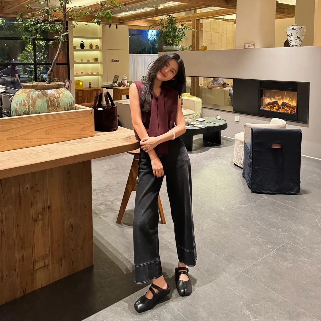 【郝洁】“黑标卷王”高级百搭时尚显高显瘦显腿长牛仔裤1136-5