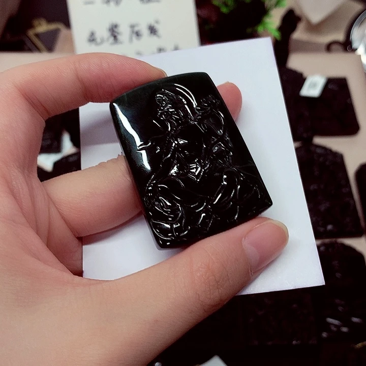 颈饰未镶嵌翡翠天然a货钢琴黑特色题材挂件