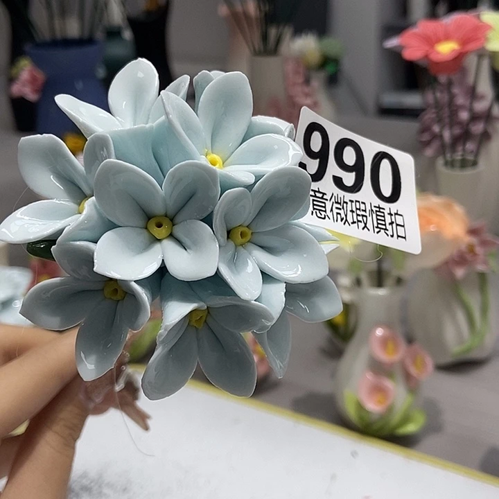 陶瓷纯手工捏花设计