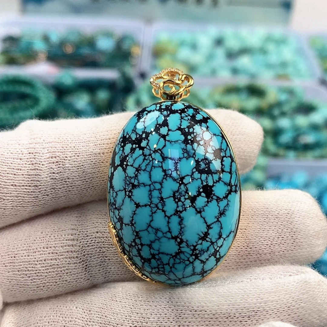 绿松石18K金镶嵌配饰