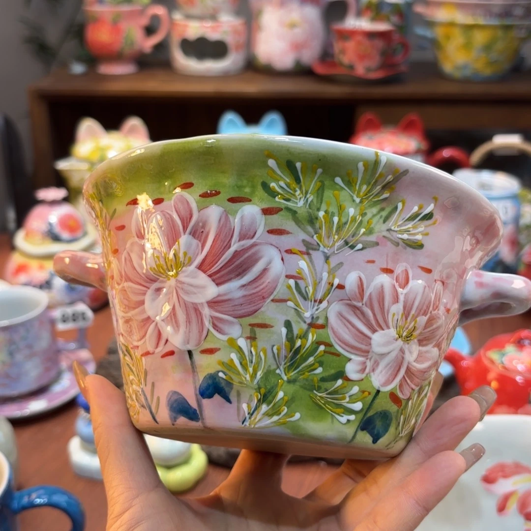 景德镇手绘高温釉下彩陶瓷茶具