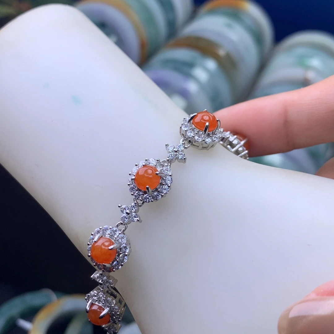 翡翠未镶嵌挂件手链